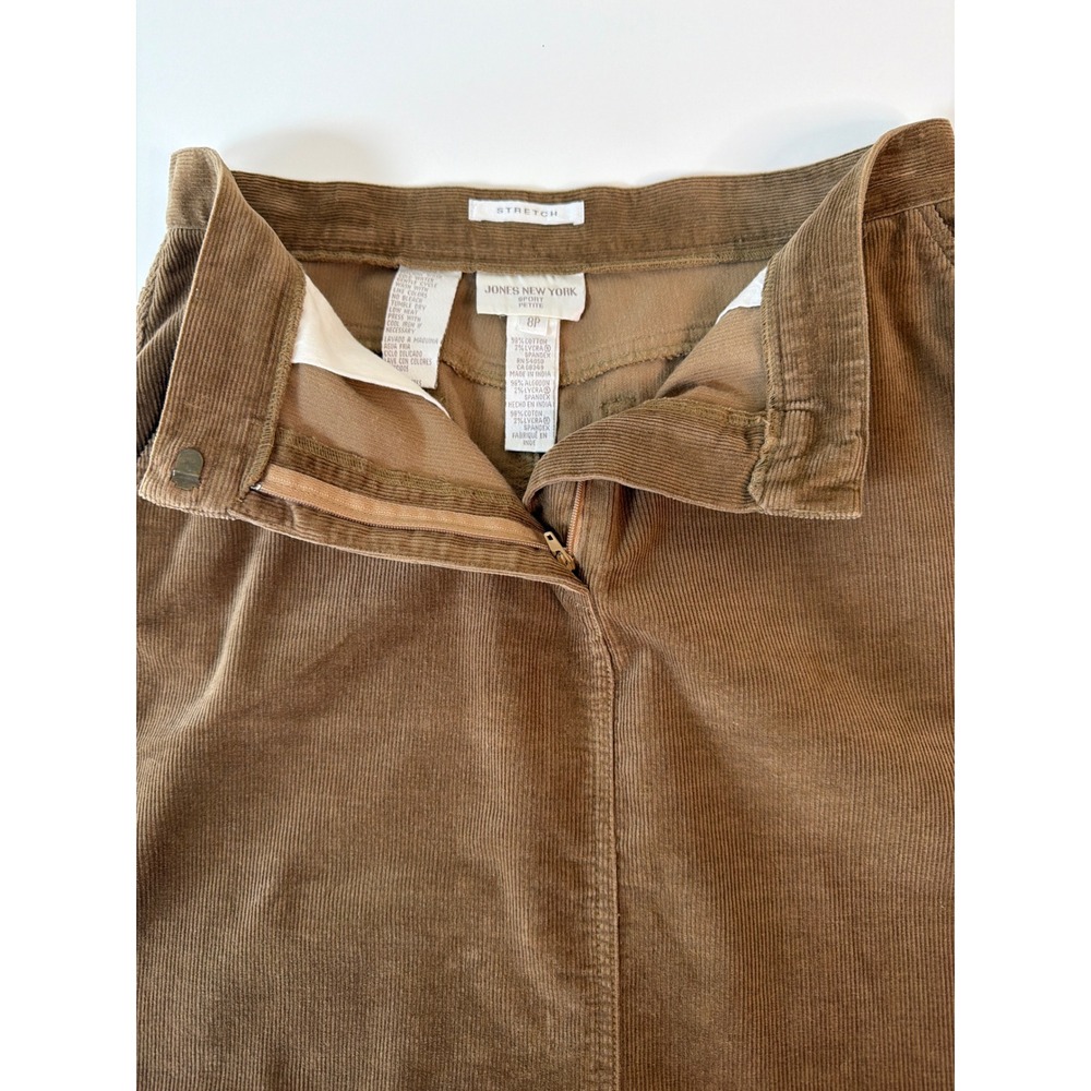 Vintage Jones New York Corduroy Maxi Skirt 8 Petite Western Retro Neutral Preppy - Picture 7 of 11